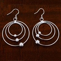 round drop earrings 2022 trend 925 stamp silver color luxury accessories for girls party daily korean for women jewelry