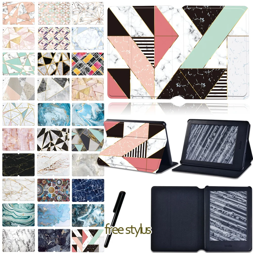 

Cover for Kindle Paperwhite 1 2 3 4/Kindle 10th Gen 2019/Kindle 8th Gen 2016 Marble pattern Tablet Leather Stand Case