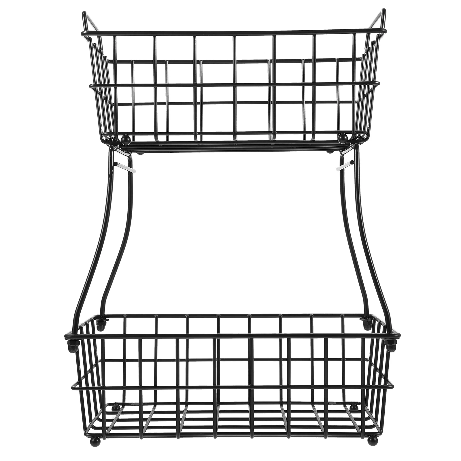 

2 Tier Fruit Basket Kitchen Vegetable Basket Metal Wire Storage Basket Stand
