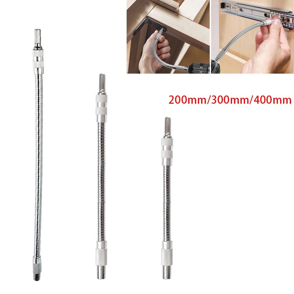 

3PCS 200 300 400mm Universal Hex Flexible Shaft Bit Holder Impact Driver Ratchet Screwdriver Extend Rod Manual Tools