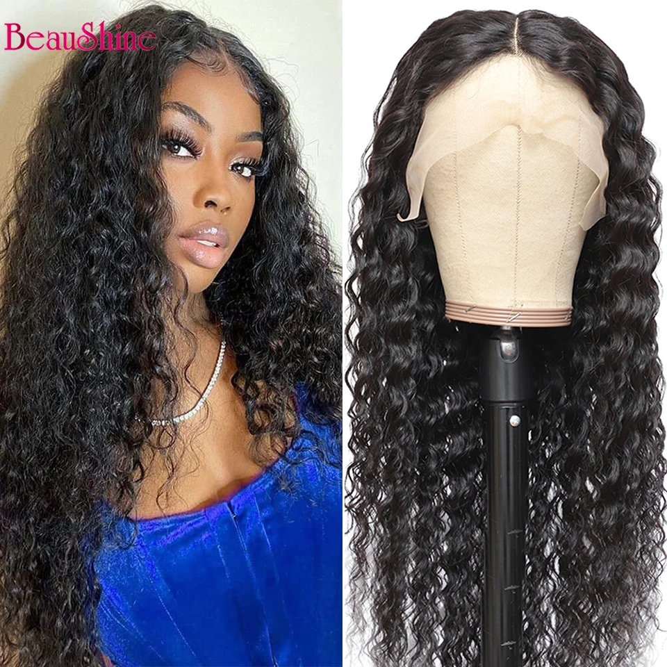 13x4 Deep Wave Frontal Wig Hd Transparent Deep Curly Lace Front Human Hair Wigs For Women Brazilian 4X4 5x5 6X6 Lace Closure Wig