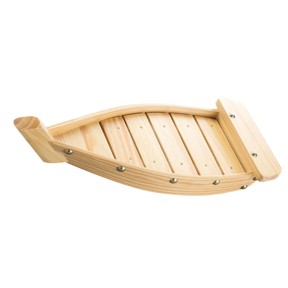 

Food Dry Ice Holder Decorative Sushi Boat Wooden Sashimi Holder for Restaurant