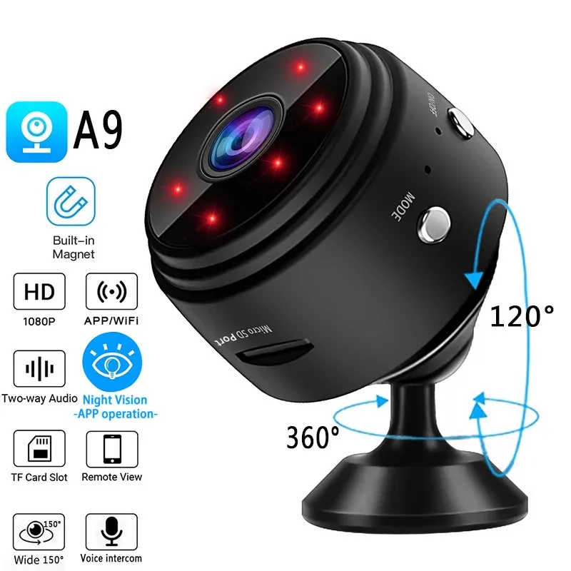 

IP Camera HD1080P Home Security Wireless Wifi Mini Camera Small CCTV Infrared Night Vision Motion Detection SD Card Slot Audio