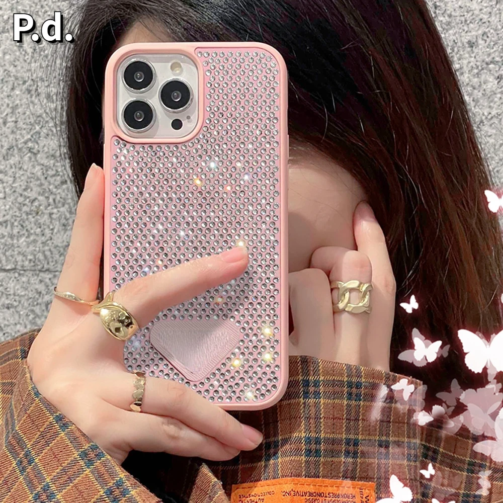 

Luxury Glitter Rhinestone Case For iPhone 14 13 12 Pro Max Phone Case Shockproof Back Cover Bling Gem Diamond Soft bumper Funda