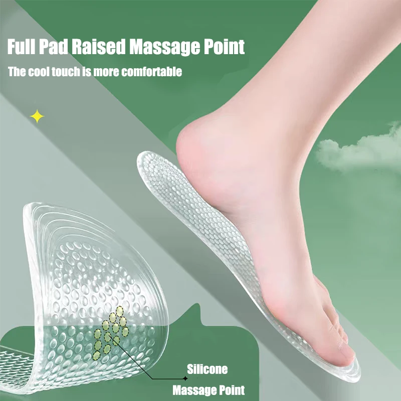 Soft Silicone Gel Insoles for Shoes Men Women Plantar Fascitis Pain Relief Insoles for Feet Comfort Massage Running Shoe Sole
