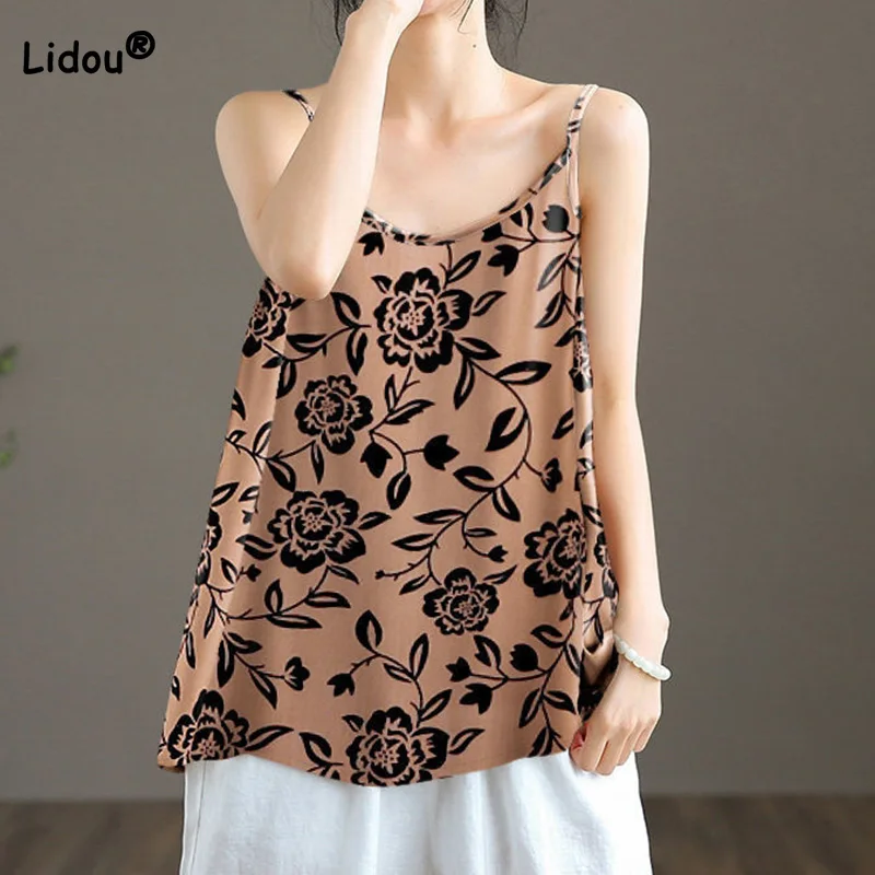 

Женская футболка без рукавов, свободная футболка в стиле ретро с принтом роз и зебры, удобная футболка с круглым вырезом