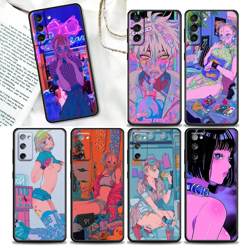 

Funda Coque Phone Case for Samsung Galaxy S22 S23 S9 S10e S21 S20 Fe Plus Ultra 5G Case Capa Para Anime Lovely Girl Caricature