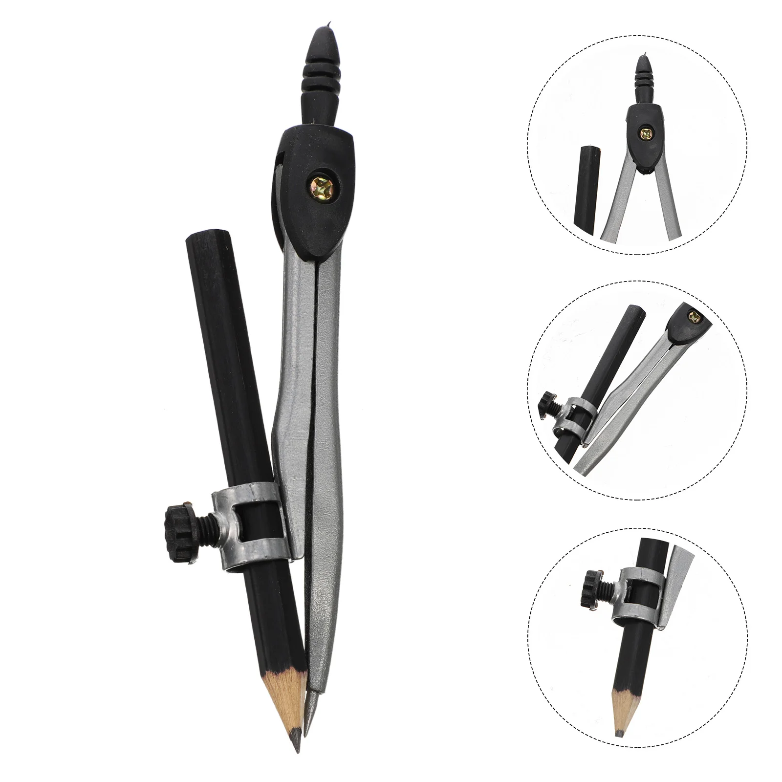 

Precision Metal Compass Tool, 1 Pc Drafting Compass with Holder, Math Reusable Drafting Spring Toolss Drawing|12 x 3 x
