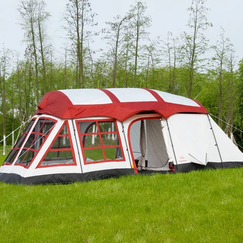 Ультраяркая двухслойная палатка на 8-12 человек, большая палатка для кемпинга, Солнцезащитная палатка
