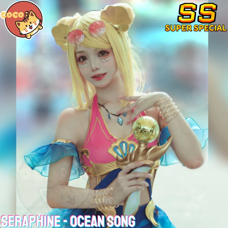 

CoCos-SS Game LOL Ocean Song Seraphine Cosplay Costume Game Cos LOLs Cosplay Seraphine New Skin Ocean Song Costume