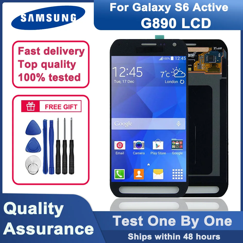 ЖК-дисплей AMOLED 5,1 дюйма для Samsung Galaxy S6 Active G890 G890A, сенсорный ЖК-экран в сборе для Galaxy S6 Active G890, оригинал