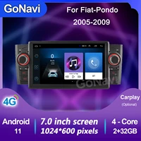 gonavi auto radio 1 din android 11 0 car stereo multimedia player for fiat panda 2007 2012 gps navigation radio 4 core wifi