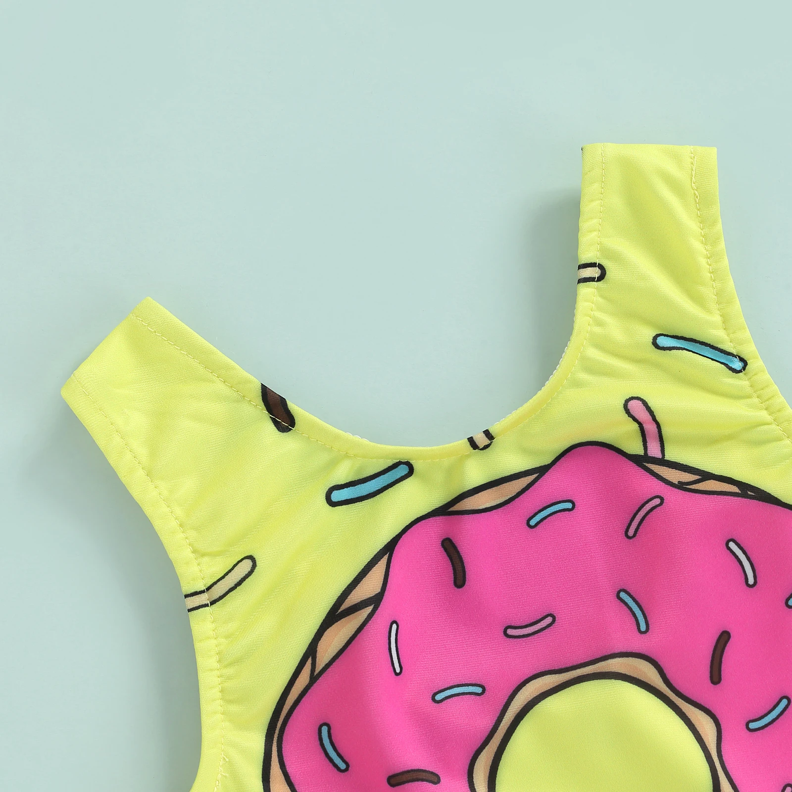 Купальник для маленьких девочек с повязкой на голову монокини принтом