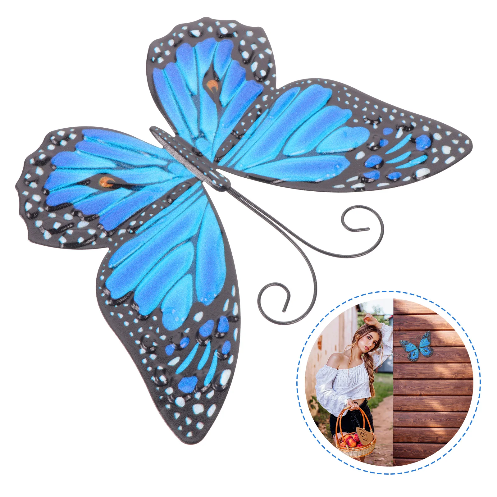 

Wall Decor Metal Butterflies Garden Hanging Sculpture Iron Sculptures Pendant Decorations Outdoor 3D Animal Statue Decoration