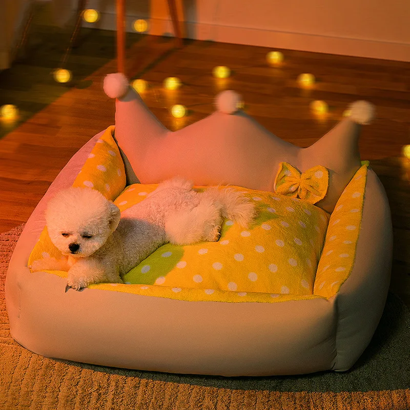 

Kennel Four Seasons Universal Small and Medium-Sized Dogs Removable and Washable Kennel Cat Nest Winter Warm Teddy Deep