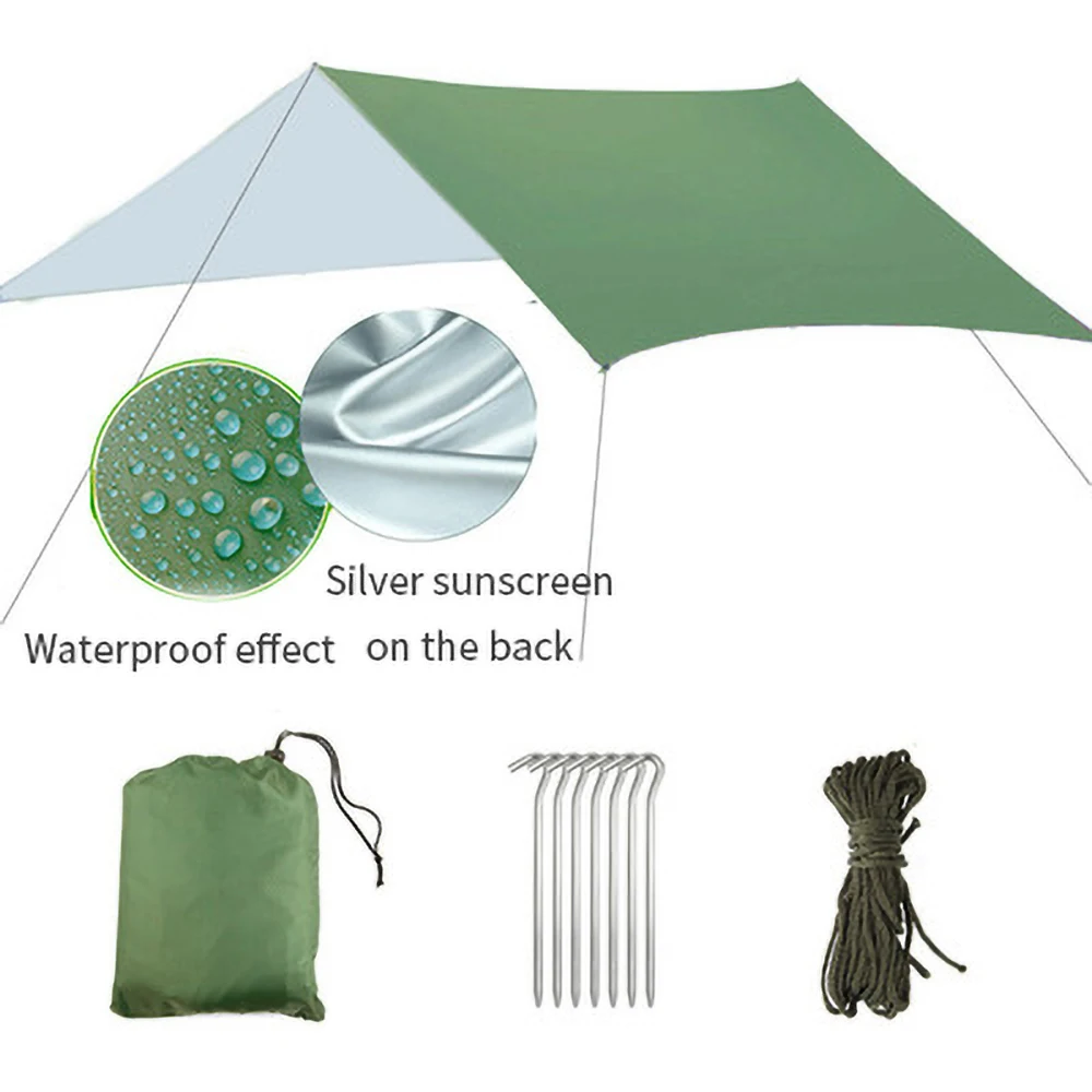 

3x3m Awning Waterproof Tarp Tent Shade Ultralight Garden Canopy Sunshade Outdoor Camping Tourist Beach Sun Shelter 3x4m