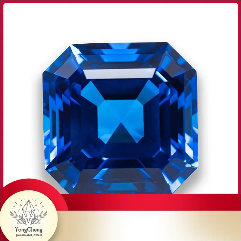 Выращенная в лаборатории кобальтовая шпинель квадратная огранка Asscher VVS1