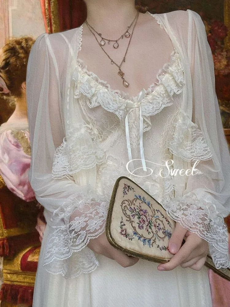 Женское винтажное шифоновое платье Элегантное повседневное кружевное во