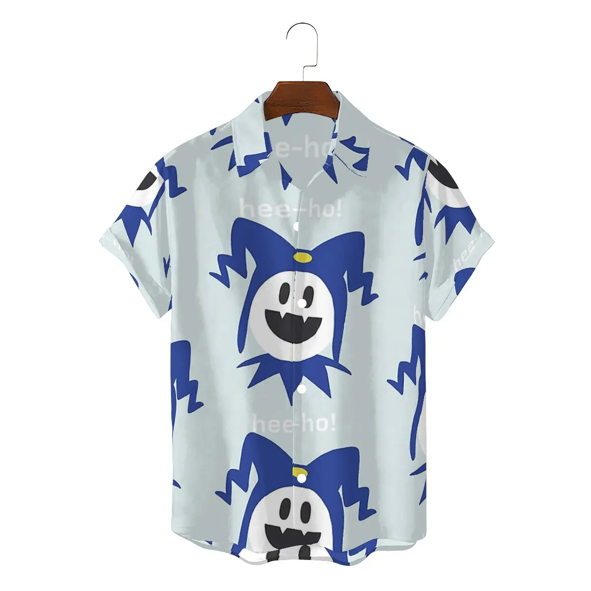 

Jack Frost Shin Megami Tensei 2022 Men Casual Hawaii Shirts Persona 5 Morgana Game Square Neck Tops Fabric 3D Shirt Top Quality