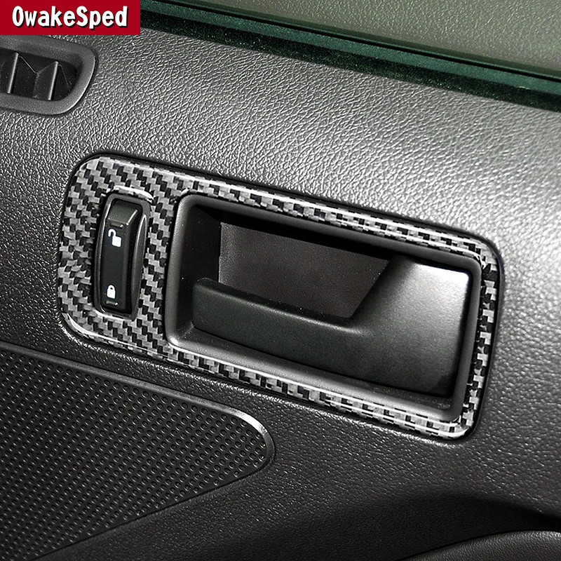 

Car Door Handle Bowl Frame Decoration Trim For Ford Mustang 2005-09 & 2009-2013 Carbon Fiber Cover Sticker Interior Accessories