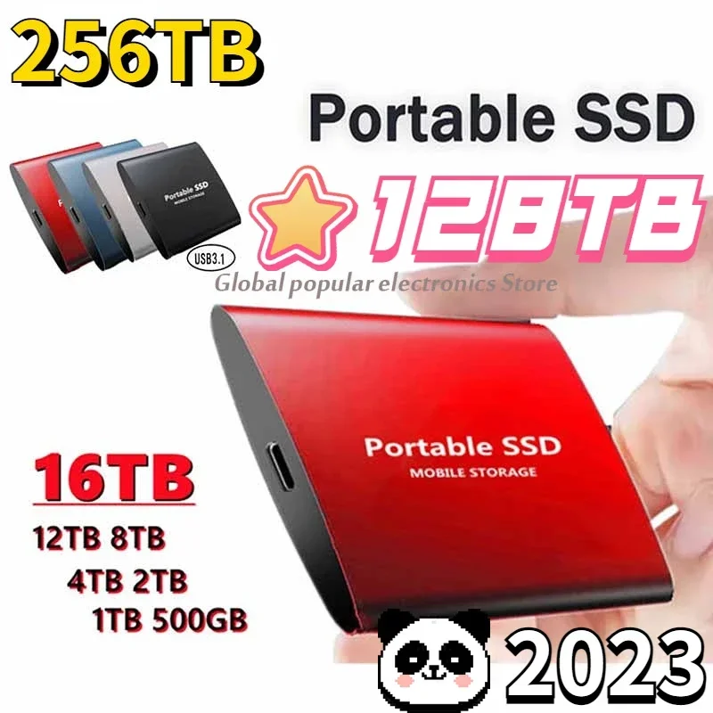

Portable 128TB SSD Original USB3.0 Hard Drives 64TB 30TB 256TB Solid State Disk Storage Device Hard Drive For Laptops Computer