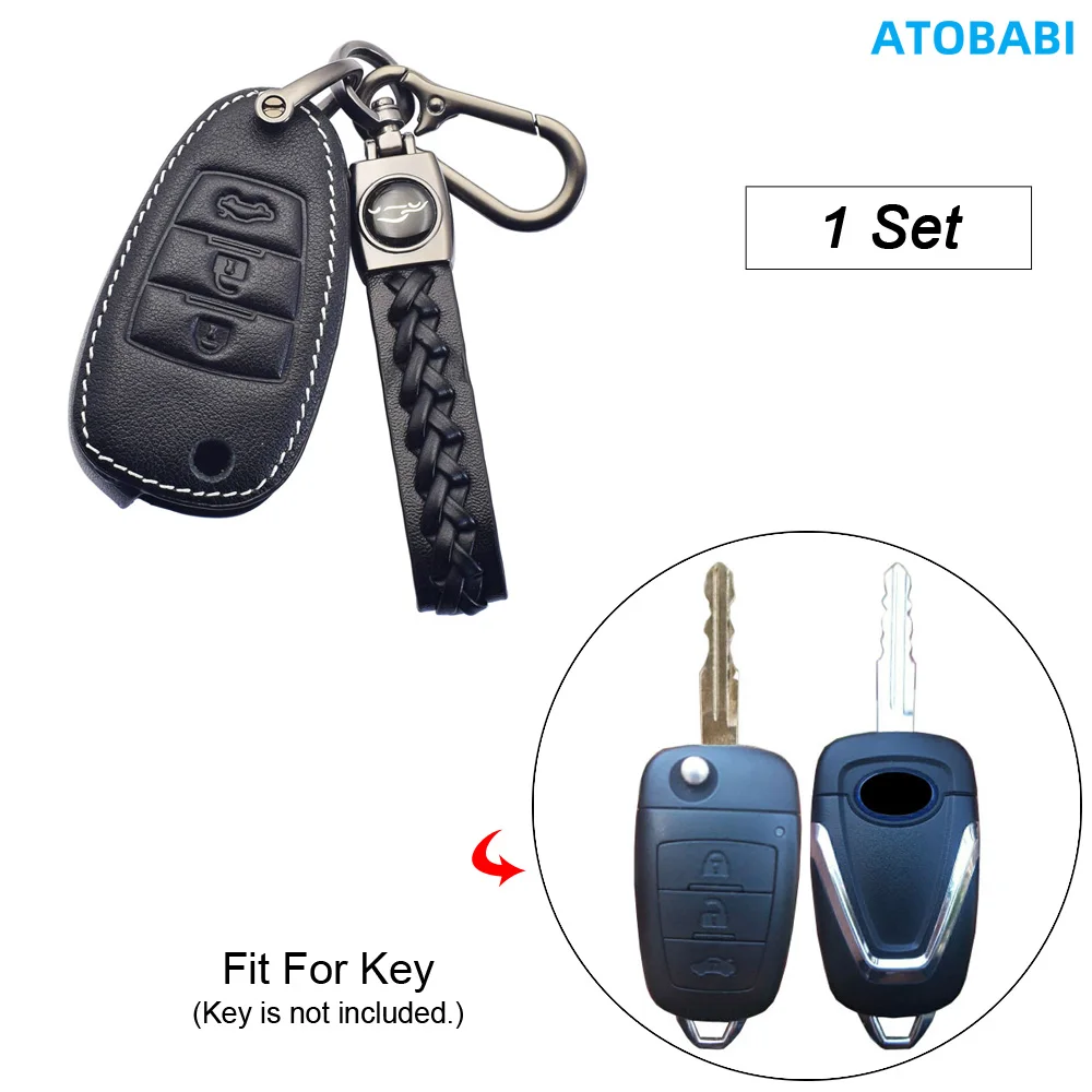 

Кожаный чехол для ключей автомобиля ATOBABI для FAW Besturn X80 2015 2016 2017 2018, защитный чехол с откидным пультом дистанционного управления, автоаксессуары
