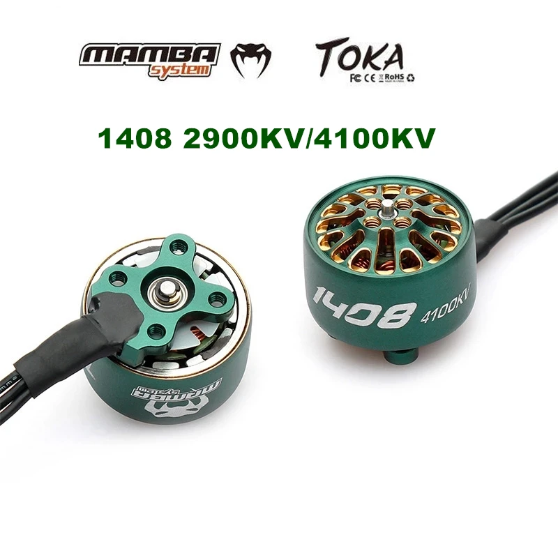 1/4 шт. DIATONE MAMBA TOKA 1408 2900KV/4100KV бесщеточный двигатель гоночный двигатель зеленый для RC Qaudcopter подходит для 3-4-дюймовых пропеллеров