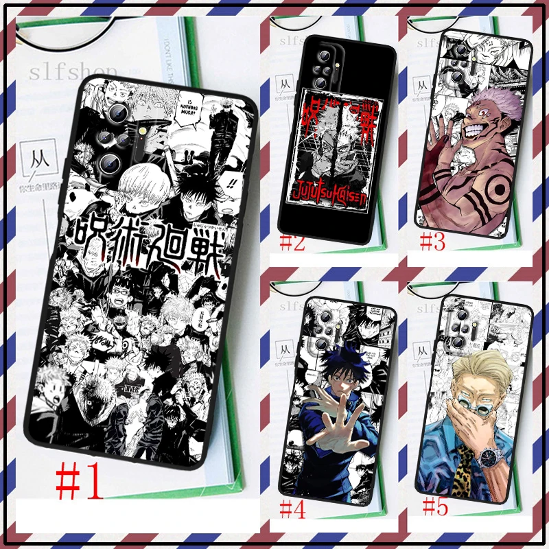 

Jujutsu kaisen manga panels For Xiaomi Redmi Note 11 10S 10 9T 9S 9 8T 8 7 6 Pro Plus Max 5G Black Soft Luxury Phone Case