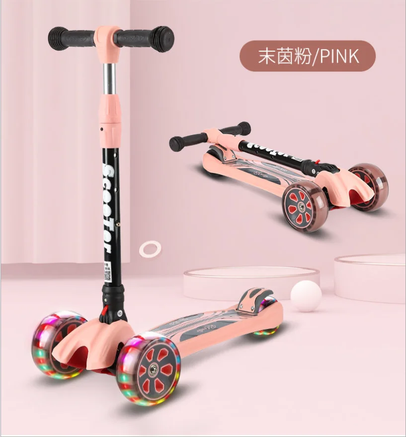 

Складной детский скутер со вспышкой, регулируемый Рост 4 дюйма, детский скутер, подарок для мальчиков и девочек, детский гироскутер