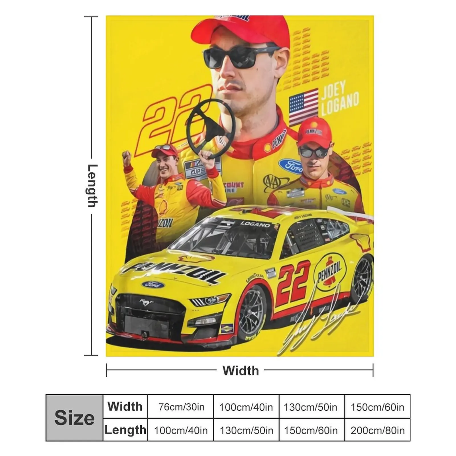 Одеяло Joey Logano Next Gen Mustang 2022 детское летнее свободное одеяло для кемпинга