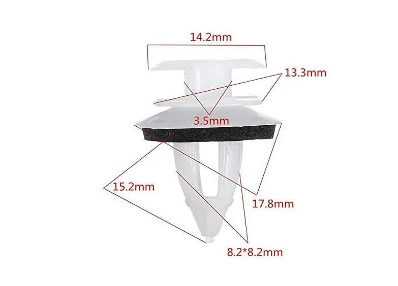 

Gaskets Fastener clips Repair Spare Fittings Panel Plastic Push pins Rivets White