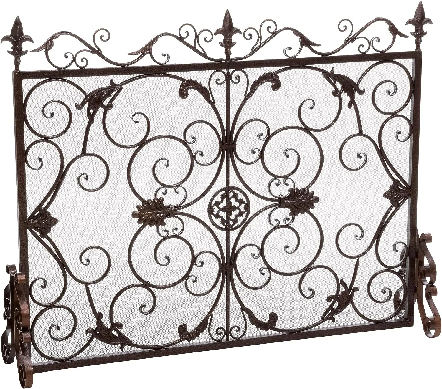 

Fireplace Screen, Gold Flower On Black