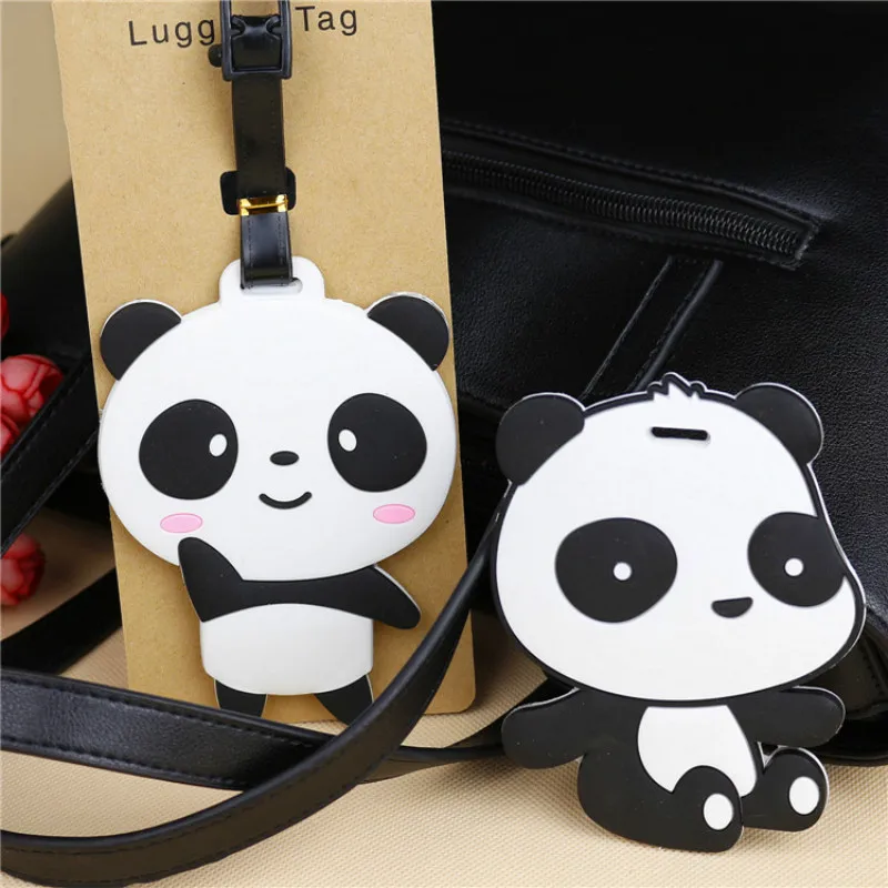 

Panda Luggage Tag Cartoon Silica Gel Suitcase ID Address Holder Baggage Boarding Tags Portable Travel Accessories