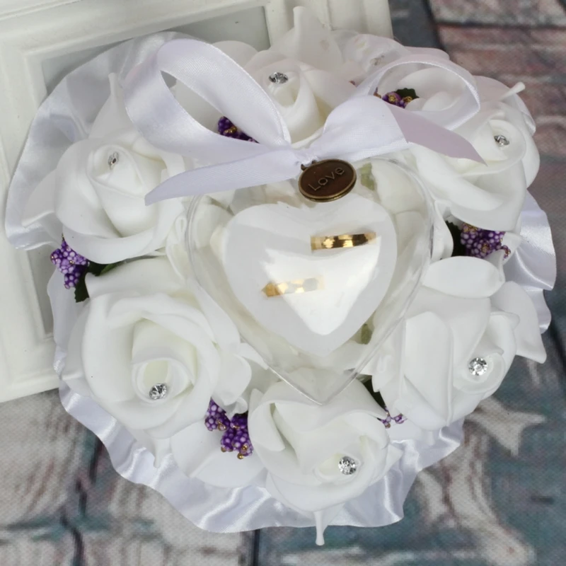 

Ring Box Leaves Flower Cushion Pillow Decoration Wedding Jewelry Gifts Romantic