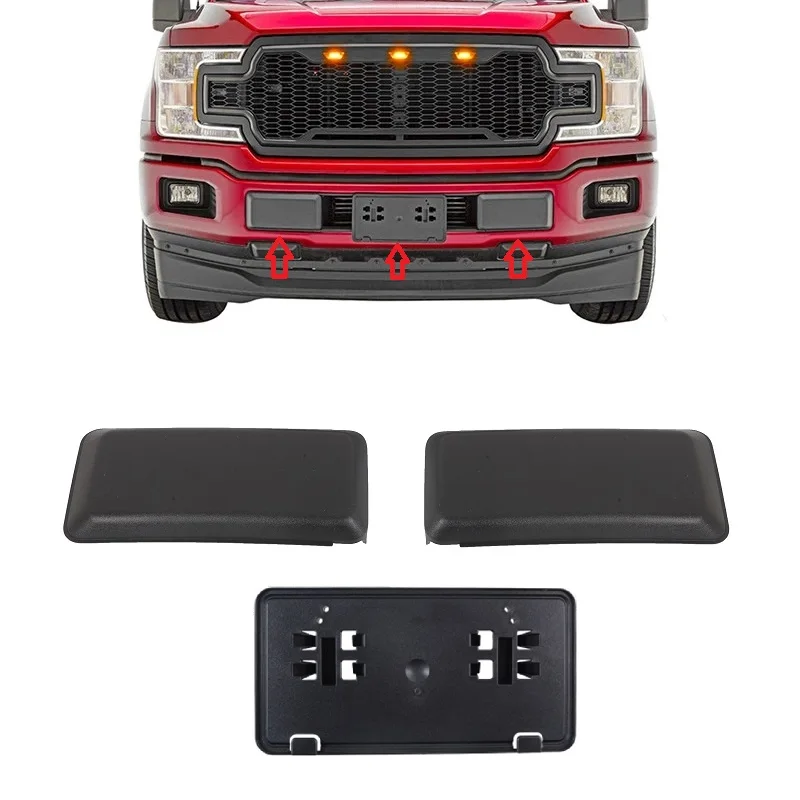 ABS Car Parts License Plate License Plate Bracket Holder Front Bumper Cover For Ford F150 F-150 2018-2020 Exterior Accessories
