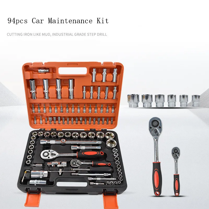 94pcs Hand Tool Sets Car Repair Tool Kit Set Mechanical Tools Box for Home Socket Wrench Set Ratchet Screwdriver Kit
