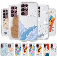 cute smiley cartoon case for samsung s22 ultra 5g case capa on samsung galaxy s22 plus s22ultra s 22 s22plus 5g phone cover etui