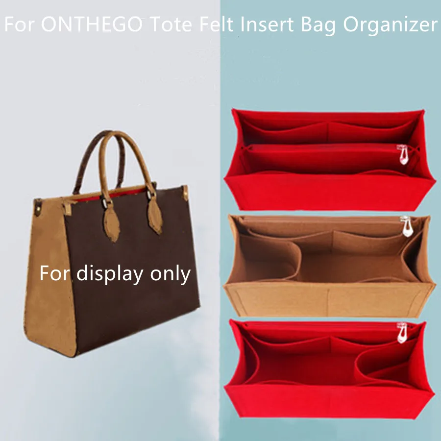 

Fits ONTHEGO Tote Premium Felt Insert Bag Organizer Cosmetic Bag Handbag shaper Organizer Travel Inner Purse sac a main femme