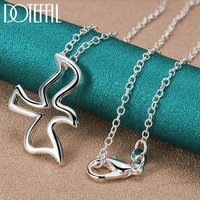 doteffil 925 sterling silver 18 inch chain bird pigeon pendant necklac for woman wedding engagement fashion charm jewelry