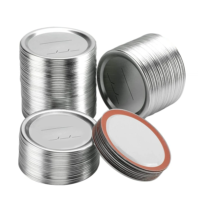 

New-98 Count 70Mm Regular Mouth Canning Lids For Ball And Kerr Canning Lids - Split-Type Metal Mason Jar Lids For Canning