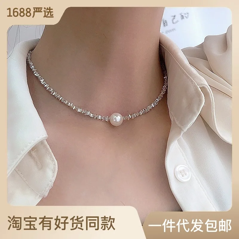 

Женское колье из серебра 925 пробы, с жемчугом