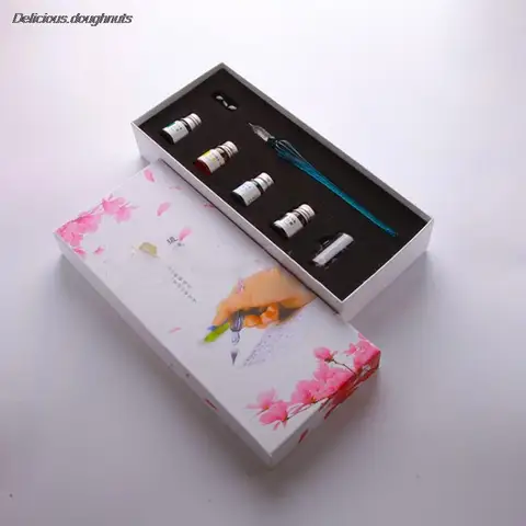 Винтажная стеклянная перьевая ручка