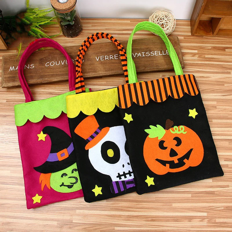 

Halloween Tote Bag Witch Black Cat Candy Bag Trick Or Treat Ghost Festival Parti Happy Helloween Day Decor For Kids Gift Bag