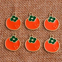 10pcslot 16x19mm cute enamel fruit orange charms pendants for making drop earrings pendants necklaces diy jewelry findings