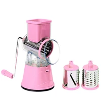 vegetable cutter mandolin slicer kitchen accessories with 3 interchangeable sharp blades manual rotating cheese grater