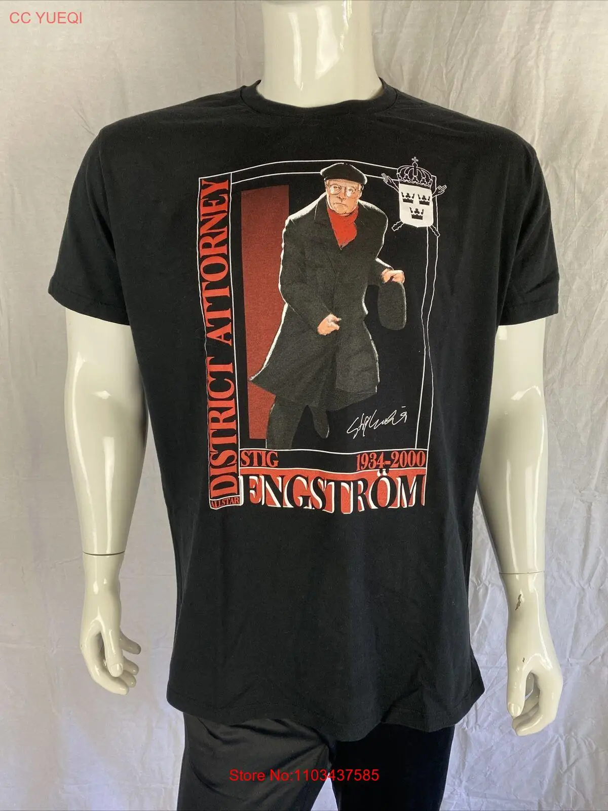 Двухсторонняя черная футболка с принтом Стига энстрёма #150 мужской размер XL