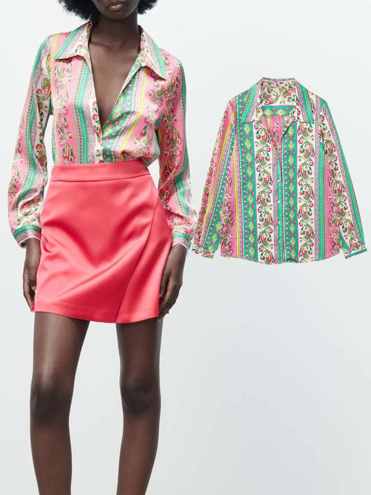 

2022 New Shirt Tops Fashion Chic Printed Long Sleeve Thin Women Shirts Casual Elegant Chic Street Youth Student Shirts Women