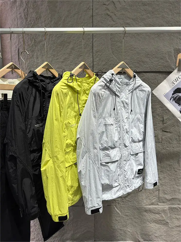 UPF50 +! UV Protection! Sun Protection Clothing! Men's Thin Hood Jacket Summer Outdoor Wind Shield