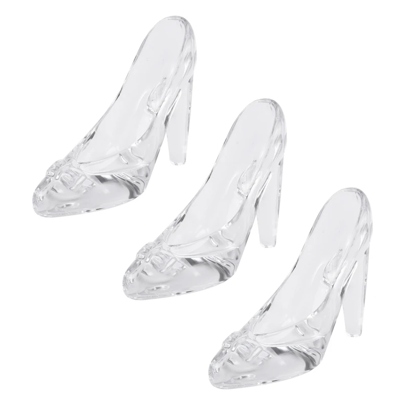 

Promotion! 3X Crystal Shoes Glass Birthday Gift Home Decor Cinderella High-Heeled Shoes Wedding Shoes Figurines Miniatures Ornam