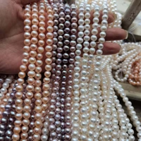 natural freshwater pearls near round slightly flawed real pearls loose beads semi finished make jewelry diy handmade materials